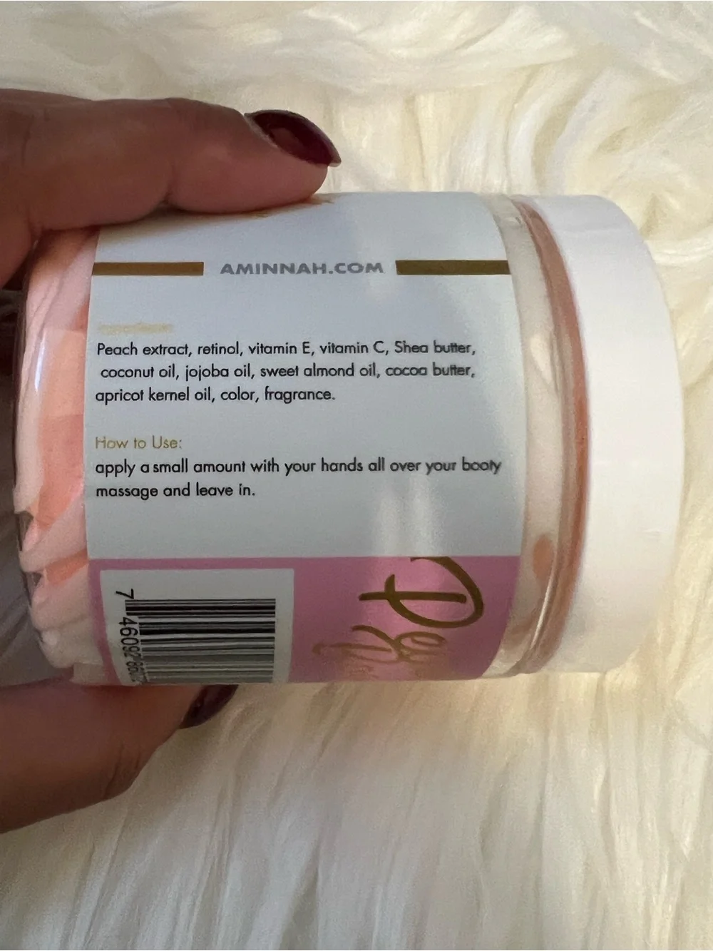 NWT Aminnah Peach Body butt butter Tightening & Lifting retails $38.00 USD